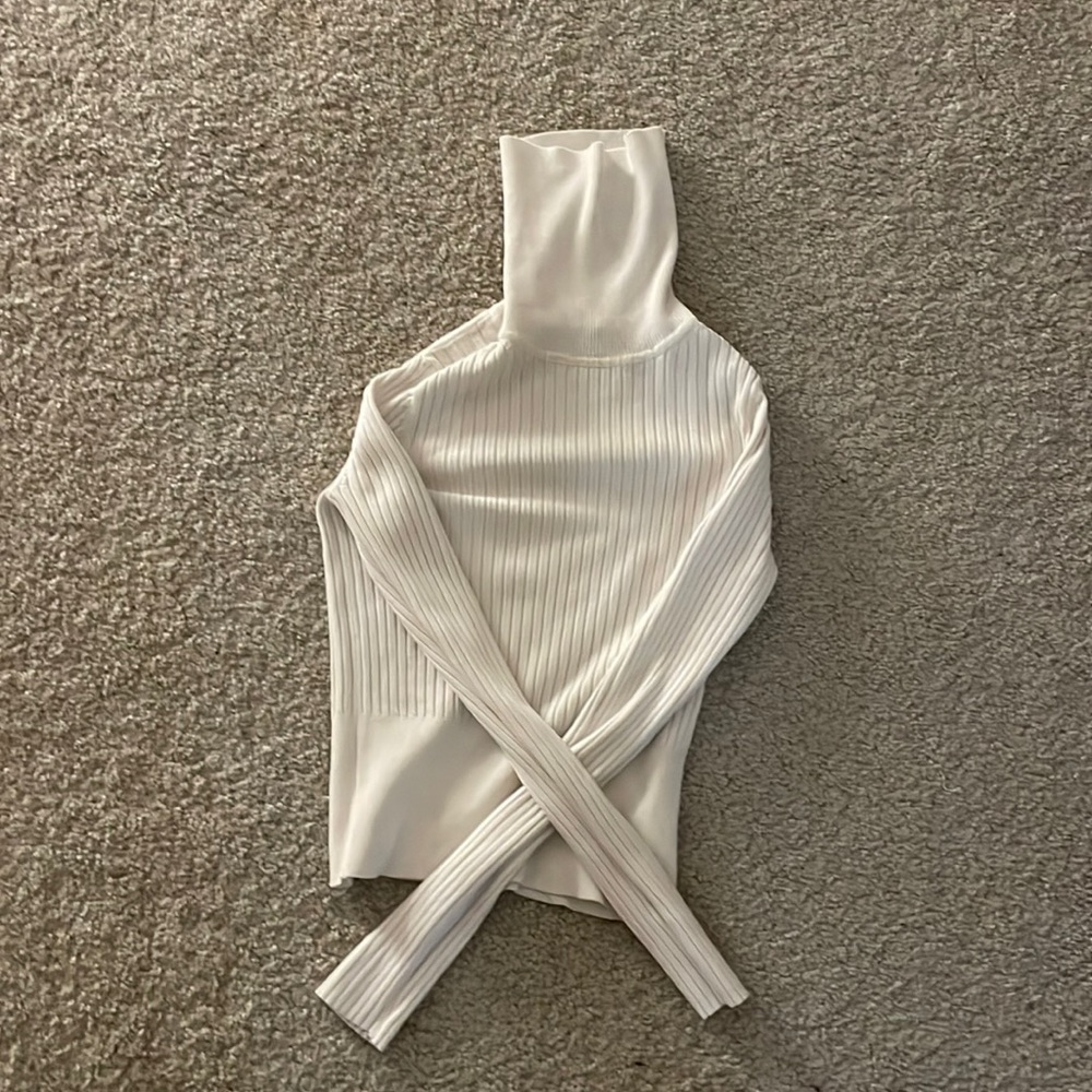 Zara white highneck sweater top